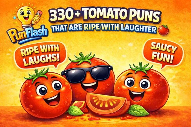 funny tomato puns cartoon image with cute tomatoes and text ripe with laughter