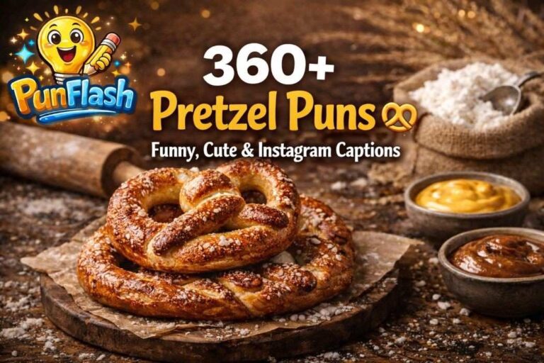 360 pretzel puns text on image with soft pretzels and cheese dip aesthetic