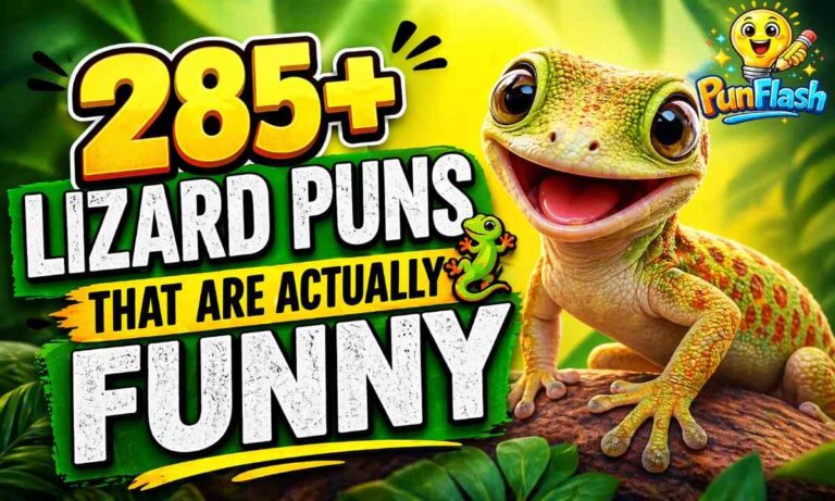 funny lizard puns collection with gecko and chameleon humor