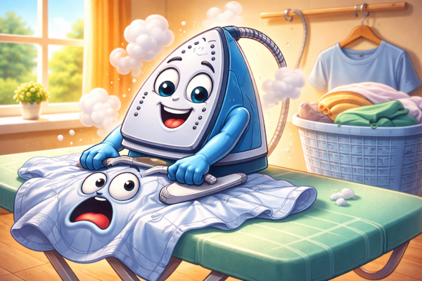 Iron makes shirt flatten in. shock