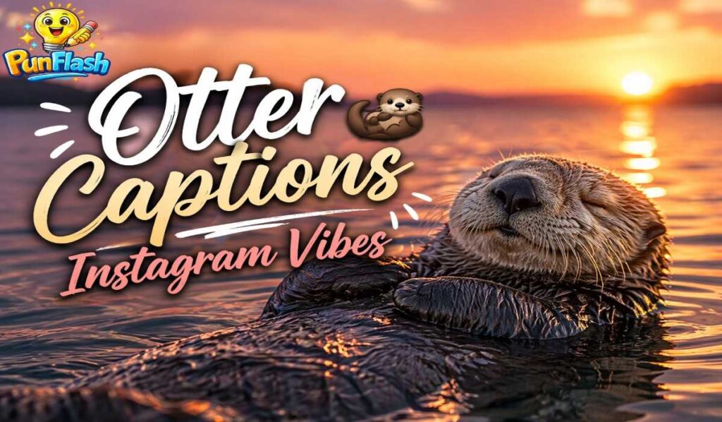 aesthetic sea otter floating at sunset perfect for instagram captions and otter puns