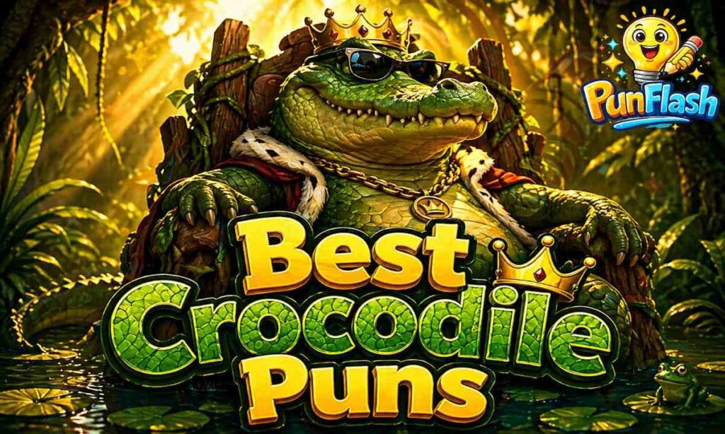 best crocodile puns funny croc jokes with king crocodile premium style image