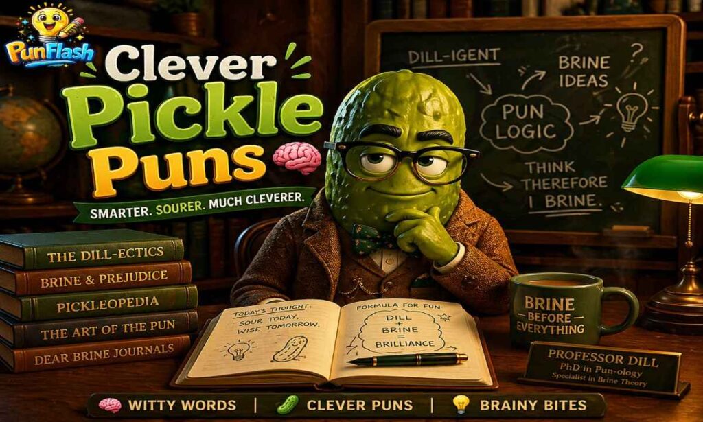 Clever pickle puns with smart and witty jokes for wordplay lovers and funny intelligent humor