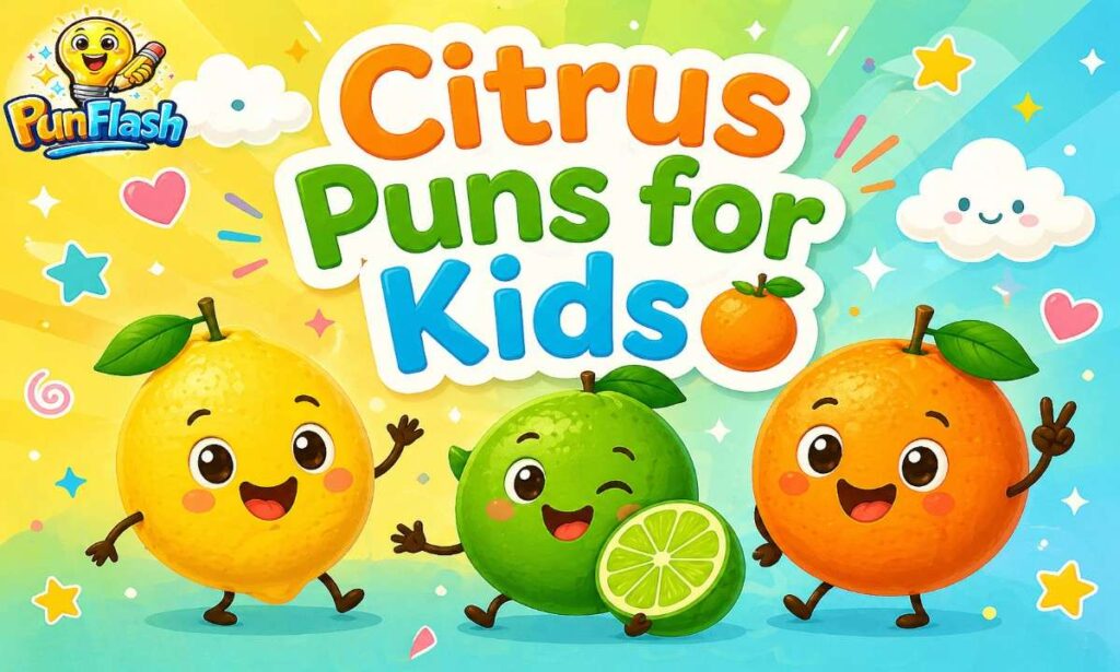 kids citrus puns cartoon image