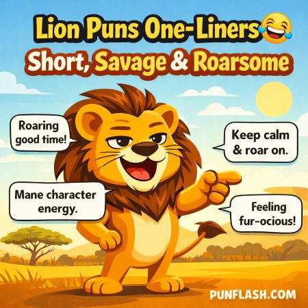 lion puns one liners funny cartoon lion instagram jokes