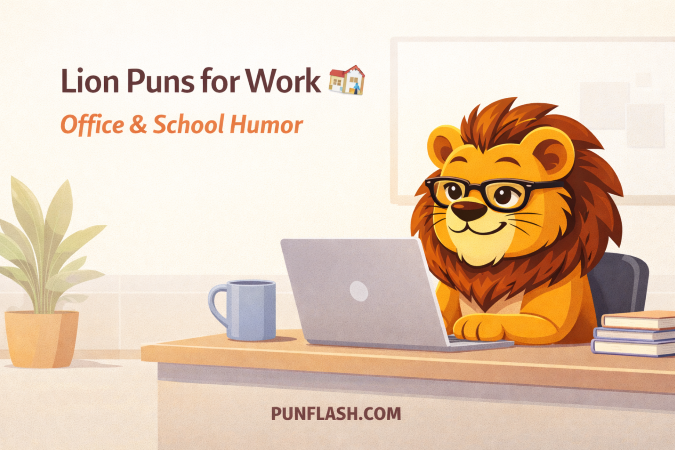 lion puns for work and school cartoon lion office illustration
