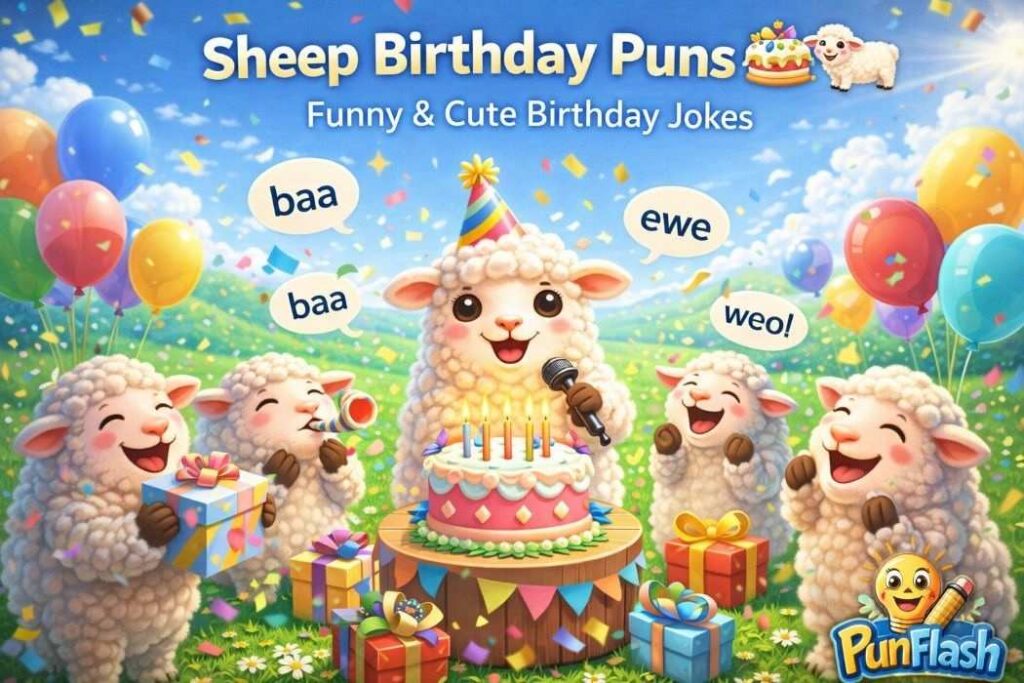 sheep birthday puns funny sheep birthday jokes cake celebration lamb humor image