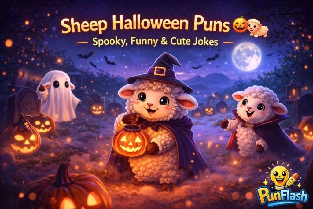 sheep halloween puns funny spooky sheep costumes cute halloween sheep jokes image