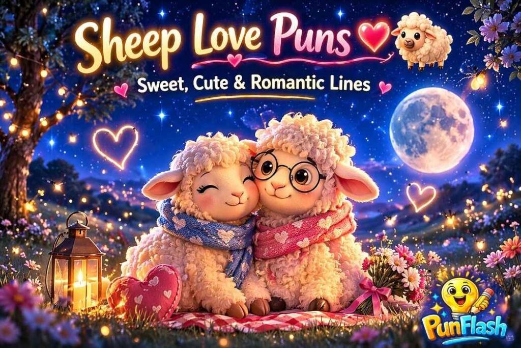 sheep love puns romantic sheep couple cute lamb love jokes heart meadow image
