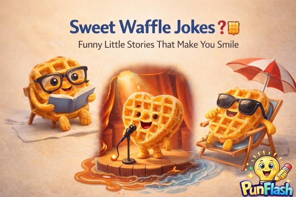 sweet waffle jokes funny waffle characters comedy scene playful breakfast humor image