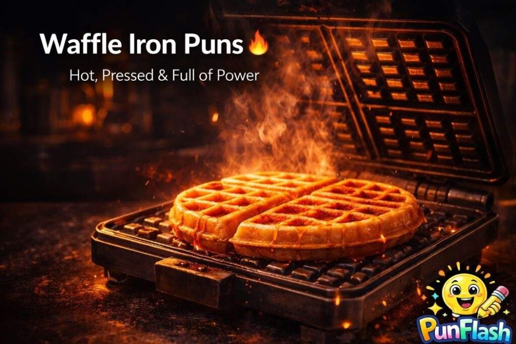 “waffle iron puns hot waffle iron cooking golden waffle steam cinematic kitchen scene
