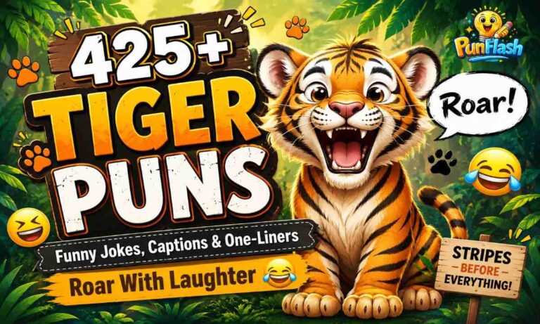 Funny tiger puns jokes captions and one liners collection