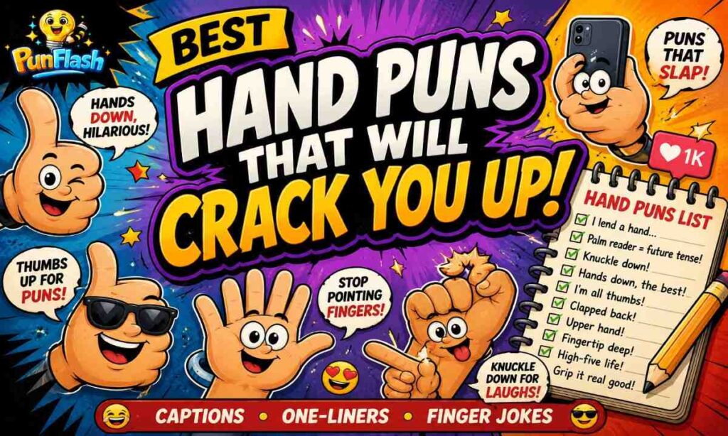best hand puns that will crack you up comic style image