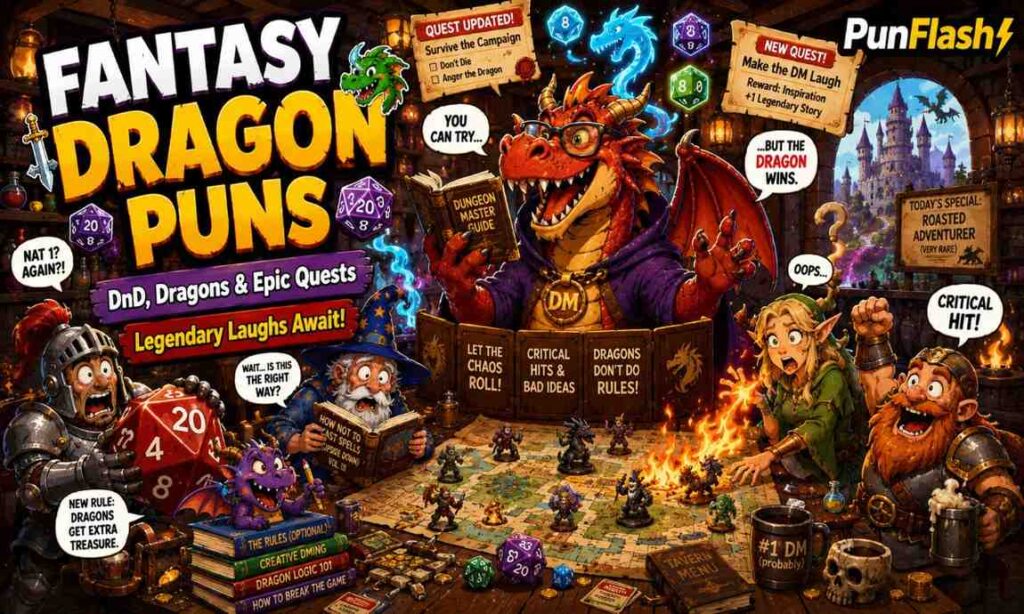 Fantasy Dragon Puns for DnD and Mythical Fans