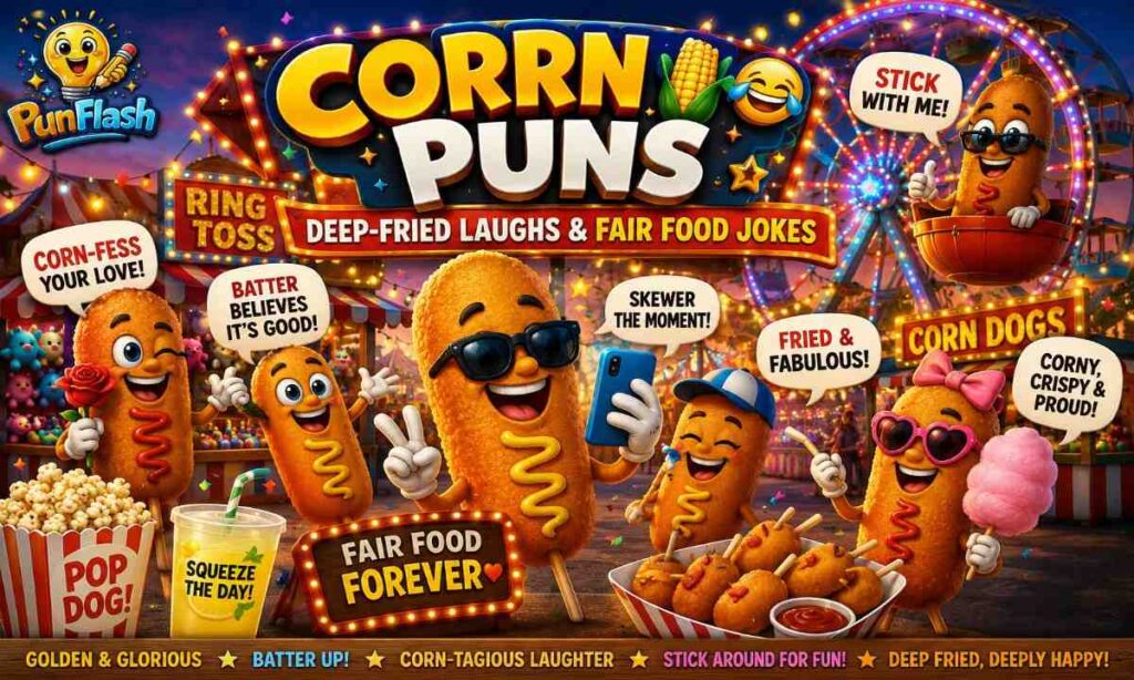 funny corn dog puns cartoon