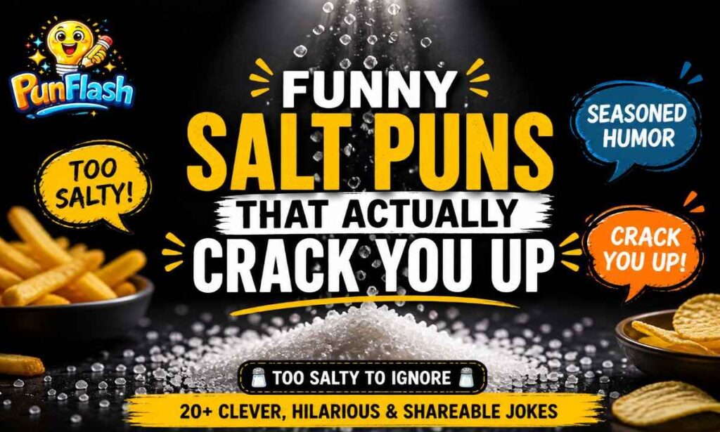 Funny salt puns that crack you up with creative salt humor, jokes and wordplay for social media captions