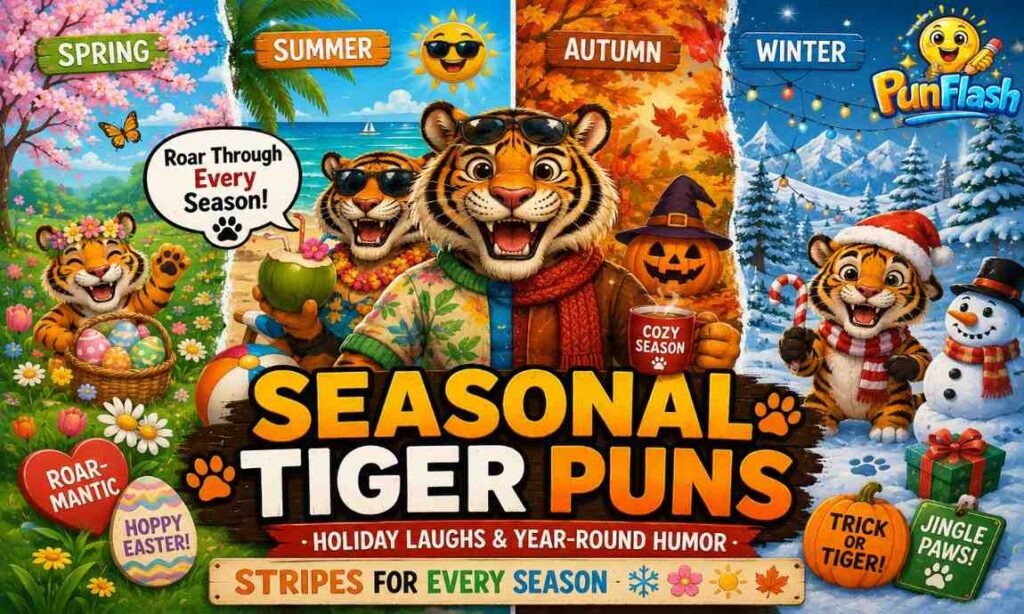Seasonal tiger puns funny holiday tiger jokes 