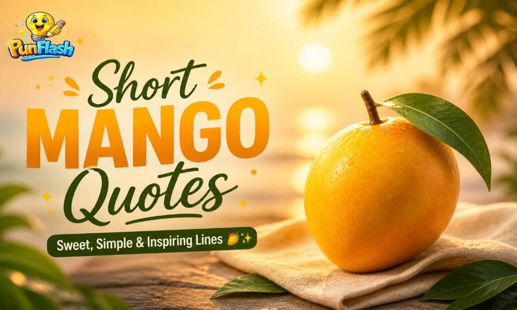 short mango quotes aesthetic image with minimal mango design and inspiring caption text