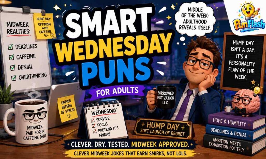 smart Wednesday puns for adults funny hump day jokes