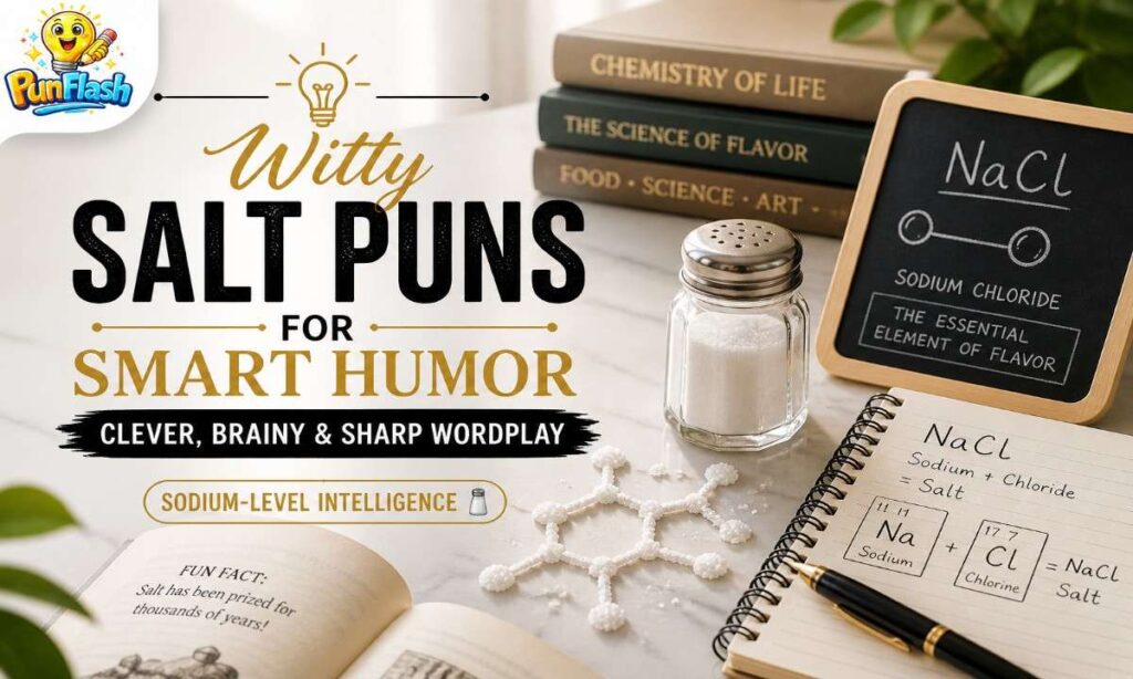 witty salt puns for smart humor with clever wordplay and sodium chemistry jokes for captions and content