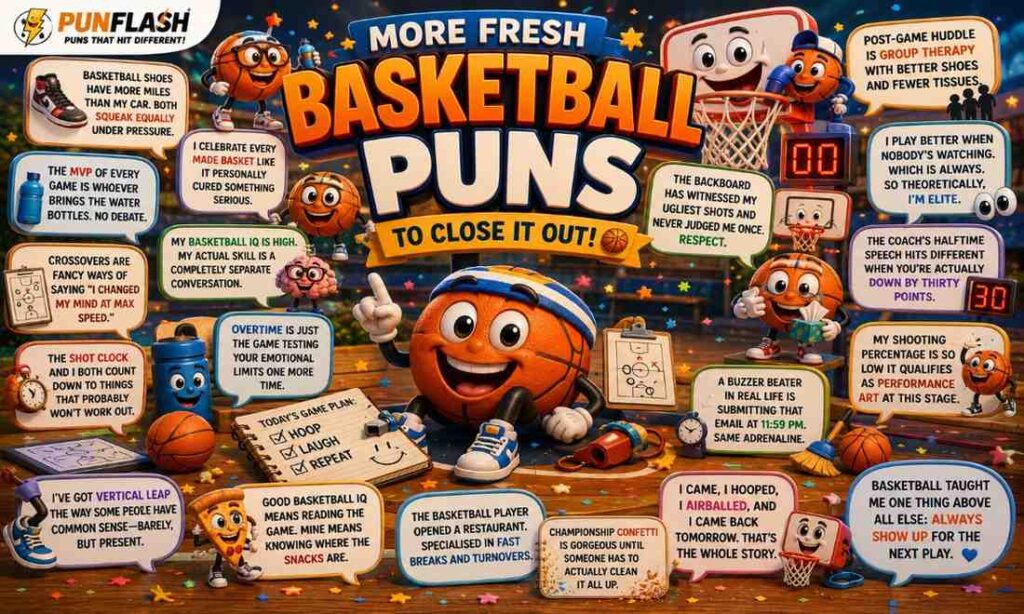 Fresh basketball puns cartoon