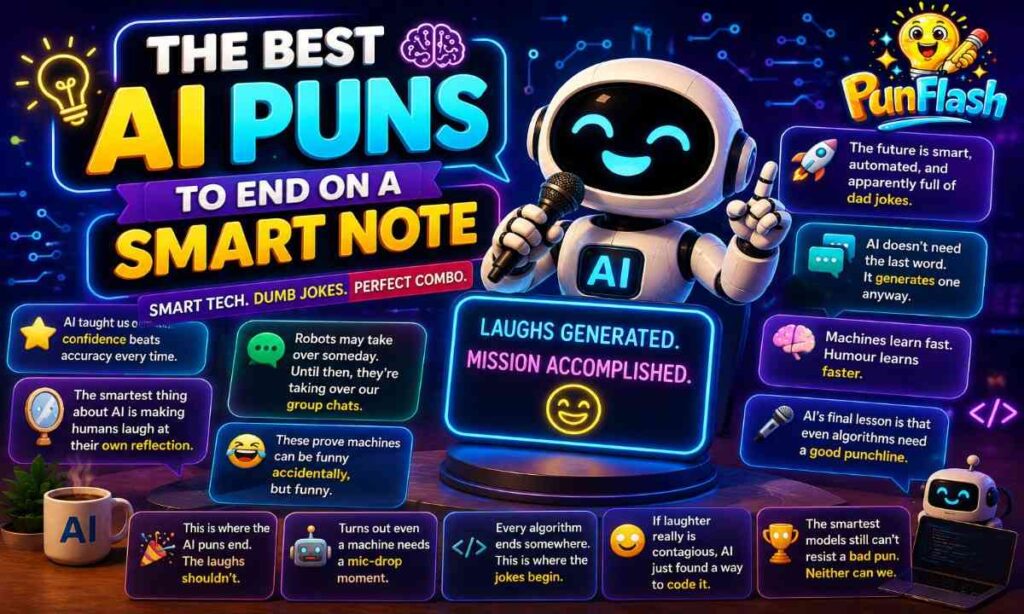 AI robot with funny AI puns
