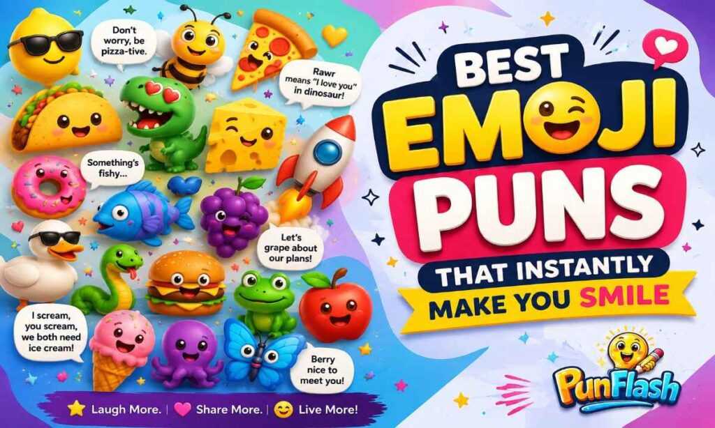 Best emoji puns with funny cartoon emojis and food jokes