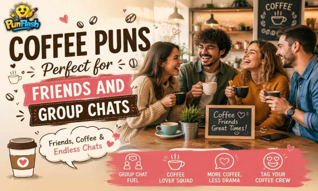 Coffee puns for friends enjoying coffee together