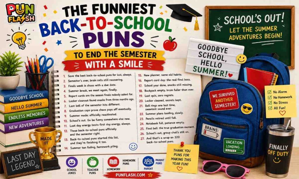 Funny back to school puns to end the semester with a smile