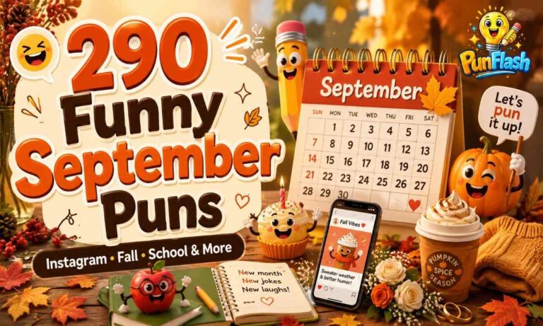 290 funny September puns for Instagram captions, fall, back-to-school, birthdays, pumpkin spice, and more