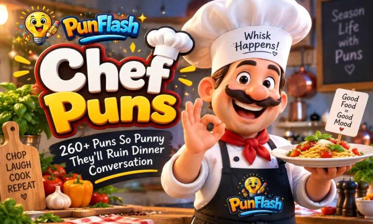 Cheerful cartoon chef holding a plate of pasta in a colorful kitchen